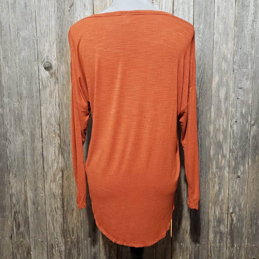 Old Navy Luxe S Tunic‎ Top Knit Tee Orange LS Casual Comfy Rustic Cottage Desert - Picture 5 of 7